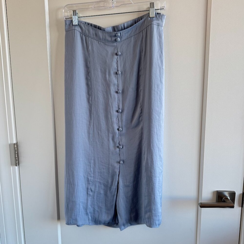 Lauren Conrad silk dusty blue maxi skirt in size M